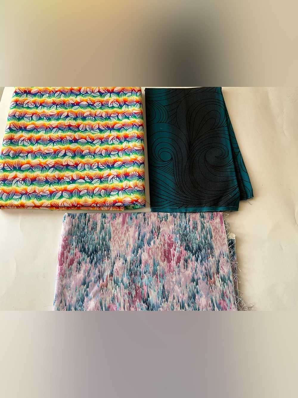 Quilting Sewing Crafts Fabric Lot Multicolor Abstract Print Cotton Red Green